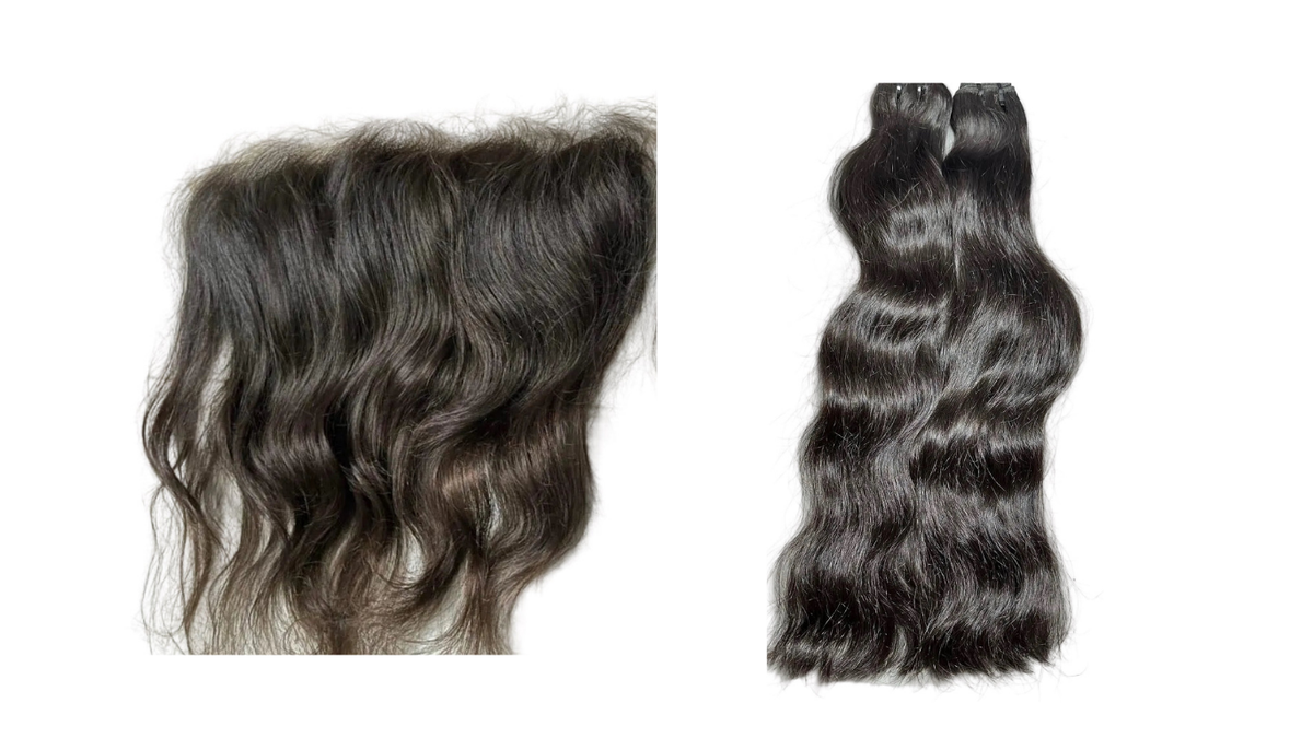 Pack Mèches + Lace Frontal 100% Raw Hair Indien (Single Drawn)